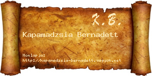 Kapamadzsia Bernadett névjegykártya